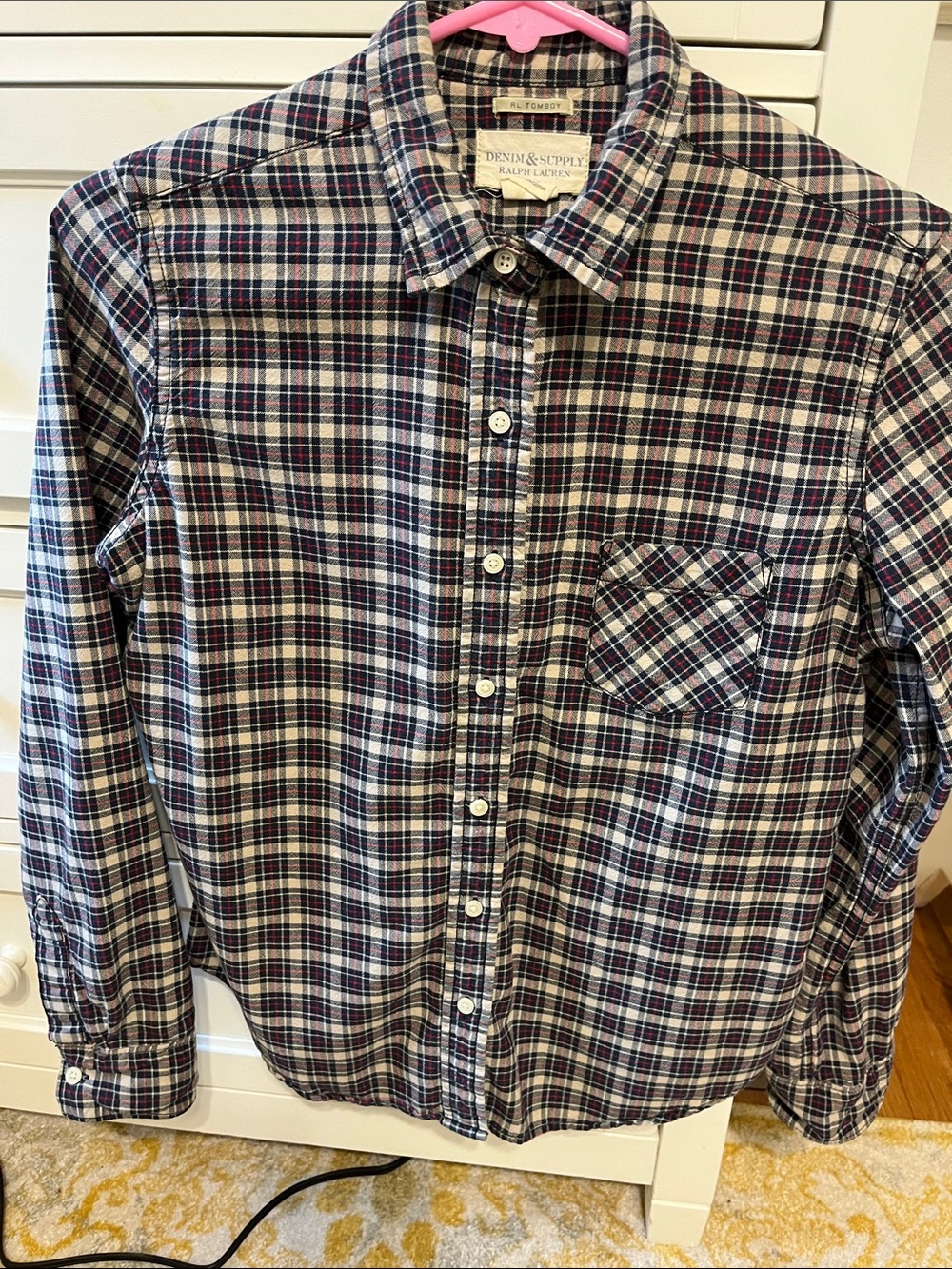 Denim & Supply Ralph Lauren Navy, Burgundy & White Plaid Button-Down